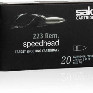 Sako Speedhead Rifle Ammunition C611105GSA10X, 223 Remington, Full Metal Jacket, 50 GR, 3363 fps, 20 Rd/bx