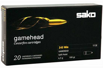 Sako Deerhead Rifle Ammunition PC19022H, 6.5×55 Swedish, Soft Point Bonded Core, 156 GR, 20 Rd/bx