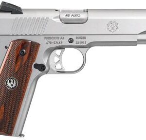 Ruger SR1911 Standard 45 ACP 5″ 8+1 Slim Hardwood Grip Low-Glare Stainless