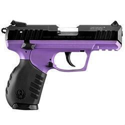 Ruger SR22 Semi Automatic Rimfire Pistol .22LR 3.5″ Barrel 10 Rounds Purple Polymer Grip Black Anodized Finish 3606