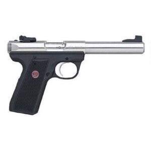 Ruger Model 22/45 Bull Barrel Rimfire Handgun .22 Long Rifle 5.5″ Barrel 10 Rounds Zytel Polymer Grips Stainless Steel