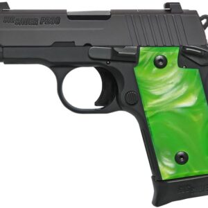 Sig Sauer P238 380 ACP Carry Conceal Pistol with Green Pearlite Grips