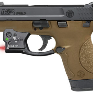 Smith & Wesson M&P9 Shield 9mm Flat Dark Earth (FDE) with Thumb Safety and Viridian R5 Red Laser