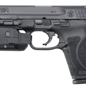 Smith & Wesson M&P9 M2.0 Compact 9mm Pistol with Crimson Trace Rail Master Universal Tactical Light and No Thumb Safety