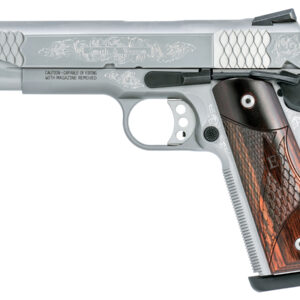 Smith & Wesson Engraved 1911 45 ACP Pistol with E-Series Wood Laminate Grips