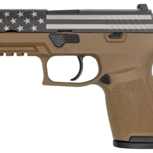 Sig Sauer P320 Compact 9mm with Laser Etched American Flag Slide and Coyote Tan Frame