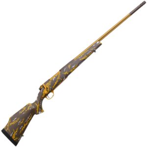 Weatherby Mark V Cowpoke Edition Brown/Gold/White Bolt Action Rifle – 6.5 Weatherby RPM – 26in