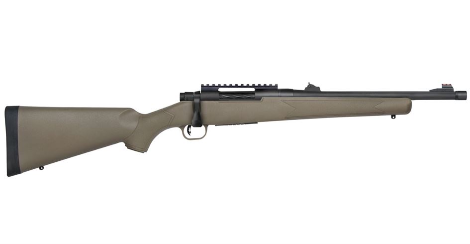 Mossberg Patriot Predator 450 Bushmaster Bolt-Action Rifle with FDE Stock, Threaded Barrel and Rifle Sights