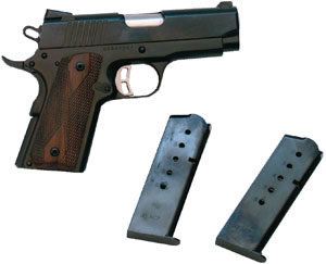 Citadel 1911 Semi-Auto Compact Pistol CIT45CSP, 45 ACP, 3-1/2″, Checkered Wood Grip, Blue Finish, 6 Rd