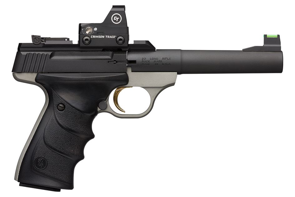 Browning Buck Mark Plus Practical 22 LR Rimfire Pistol with Crimson Trace Red Dot Sight