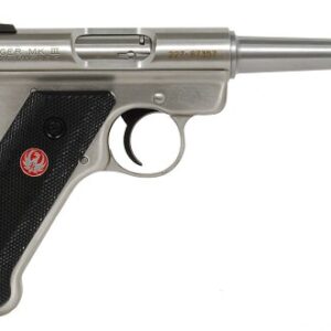 Ruger 10116 Mark III Stainless 22LR 4.75″ 10+1 Blk Syn Grip Stainless