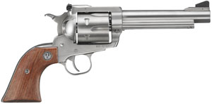 Ruger, Super Blackhawk Standard, Single-Action Revolver, 44 Rem Mag, 5.5″ Barrel, Satin Stainless Finish, Stainless Steel, Hardwood Grips, Adjustable Rear & Ramp Front Sight, 6Rd
