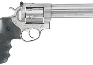 Ruger, GP100 Standard, Double-Action Revolver, 357 Mag, 6″ Barrel, Satin Stainless Finish, Stainless Steel, Hogue Monogrip Grips, Adjustable Rear & Ramp Front Sight, 6Rd