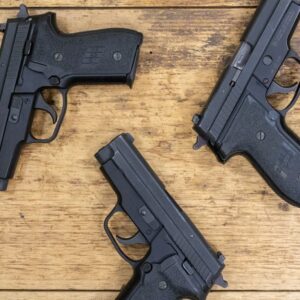 Sig Sauer P229 9mm DAO Police Trade-ins with Flint MI Police Dept Stamp (Good Condition)