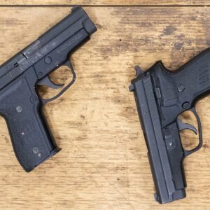 Sig Sauer P229 9mm DAO Police Trade-ins with Flint MI Police Dept Stamp (Fair Condition)